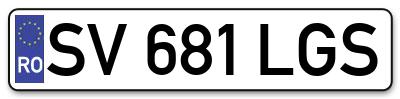 Placuta inmatriculare numar auto  SV-681-LGS, SV 681 LGS, SV681LGS