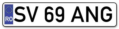 Placuta inmatriculare numar auto  SV-69-ANG, SV 69 ANG, SV69ANG