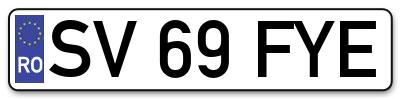 Placuta inmatriculare numar auto  SV-69-FYE, SV 69 FYE, SV69FYE