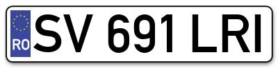 Placuta inmatriculare numar auto  SV-691-LRI, SV 691 LRI, SV691LRI