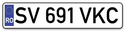 Placuta inmatriculare numar auto  SV-691-VKC, SV 691 VKC, SV691VKC