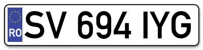 Placuta inmatriculare numar auto  SV-694-IYG, SV 694 IYG, SV694IYG