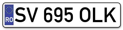 Placuta inmatriculare numar auto  SV-695-OLK, SV 695 OLK, SV695OLK