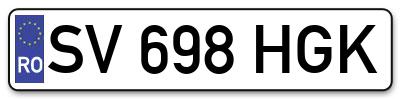 Placuta inmatriculare numar auto  SV-698-HGK, SV 698 HGK, SV698HGK