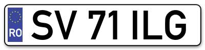 Placuta inmatriculare numar auto  SV-71-ILG, SV 71 ILG, SV71ILG