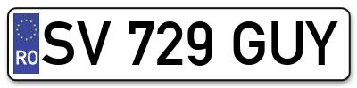 Placuta inmatriculare numar auto  SV-729-GUY, SV 729 GUY, SV729GUY