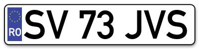 Placuta inmatriculare numar auto  SV-73-JVS, SV 73 JVS, SV73JVS