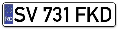 Placuta inmatriculare numar auto  SV-731-FKD, SV 731 FKD, SV731FKD