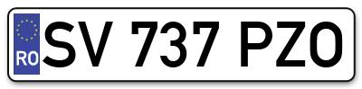 Placuta inmatriculare numar auto  SV-737-PZO, SV 737 PZO, SV737PZO