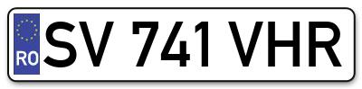 Placuta inmatriculare numar auto  SV-741-VHR, SV 741 VHR, SV741VHR