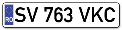 Placuta inmatriculare numar auto  SV-763-VKC, SV 763 VKC, SV763VKC