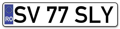 Placuta inmatriculare numar auto  SV-77-SLY, SV 77 SLY, SV77SLY