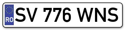 Placuta inmatriculare numar auto  SV-776-WNS, SV 776 WNS, SV776WNS