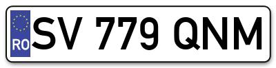 Placuta inmatriculare numar auto  SV-779-QNM, SV 779 QNM, SV779QNM