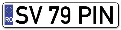 Placuta inmatriculare numar auto  SV-79-PIN, SV 79 PIN, SV79PIN