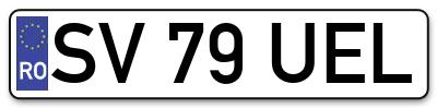 Placuta inmatriculare numar auto  SV-79-UEL, SV 79 UEL, SV79UEL