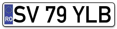 Placuta inmatriculare numar auto  SV-79-YLB, SV 79 YLB, SV79YLB