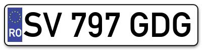 Placuta inmatriculare numar auto  SV-797-GDG, SV 797 GDG, SV797GDG