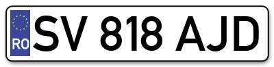 Placuta inmatriculare numar auto  SV-818-AJD, SV 818 AJD, SV818AJD