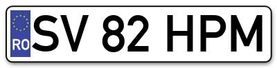 Placuta inmatriculare numar auto  SV-82-HPM, SV 82 HPM, SV82HPM