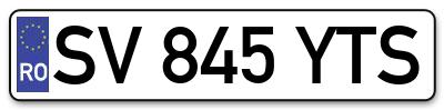 Placuta inmatriculare numar auto  SV-845-YTS, SV 845 YTS, SV845YTS