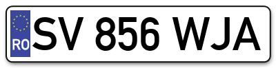 Placuta inmatriculare numar auto  SV-856-WJA, SV 856 WJA, SV856WJA