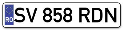 Placuta inmatriculare numar auto  SV-858-RDN, SV 858 RDN, SV858RDN