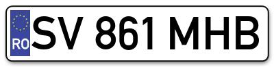Placuta inmatriculare numar auto  SV-861-MHB, SV 861 MHB, SV861MHB