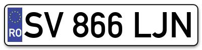 Placuta inmatriculare numar auto  SV-866-LJN, SV 866 LJN, SV866LJN