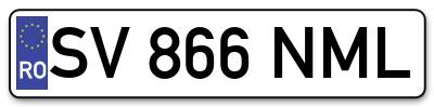 Placuta inmatriculare numar auto  SV-866-NML, SV 866 NML, SV866NML