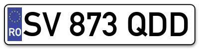 Placuta inmatriculare numar auto  SV-873-QDD, SV 873 QDD, SV873QDD