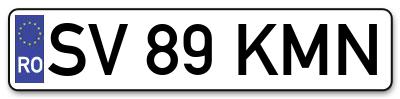 Placuta inmatriculare numar auto  SV-89-KMN, SV 89 KMN, SV89KMN