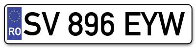 Placuta inmatriculare numar auto  SV-896-EYW, SV 896 EYW, SV896EYW