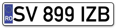 Placuta inmatriculare numar auto  SV-899-IZB, SV 899 IZB, SV899IZB