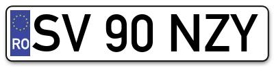 Placuta inmatriculare numar auto  SV-90-NZY, SV 90 NZY, SV90NZY