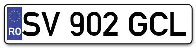 Placuta inmatriculare numar auto  SV-902-GCL, SV 902 GCL, SV902GCL