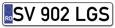Placuta inmatriculare numar auto  SV-902-LGS, SV 902 LGS, SV902LGS