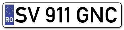 Placuta inmatriculare numar auto  SV-911-GNC, SV 911 GNC, SV911GNC
