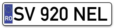 Placuta inmatriculare numar auto  SV-920-NEL, SV 920 NEL, SV920NEL