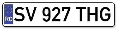 Placuta inmatriculare numar auto  SV-927-THG, SV 927 THG, SV927THG