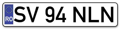 Placuta inmatriculare numar auto  SV-94-NLN, SV 94 NLN, SV94NLN