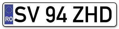 Placuta inmatriculare numar auto  SV-94-ZHD, SV 94 ZHD, SV94ZHD