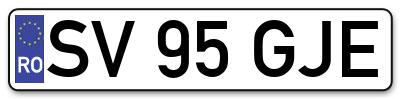 Placuta inmatriculare numar auto  SV-95-GJE, SV 95 GJE, SV95GJE