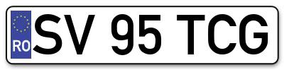 Placuta inmatriculare numar auto  SV-95-TCG, SV 95 TCG, SV95TCG