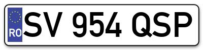 Placuta inmatriculare numar auto  SV-954-QSP, SV 954 QSP, SV954QSP