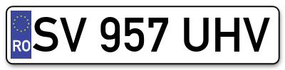 Placuta inmatriculare numar auto  SV-957-UHV, SV 957 UHV, SV957UHV