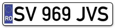 Placuta inmatriculare numar auto  SV-969-JVS, SV 969 JVS, SV969JVS