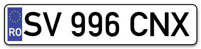 Placuta inmatriculare numar auto  SV-996-CNX, SV 996 CNX, SV996CNX