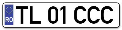 Placuta inmatriculare numar auto  TL-01-CCC, TL 01 CCC, TL01CCC