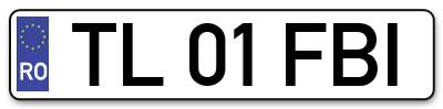 Placuta inmatriculare numar auto  TL-01-FBI, TL 01 FBI, TL01FBI